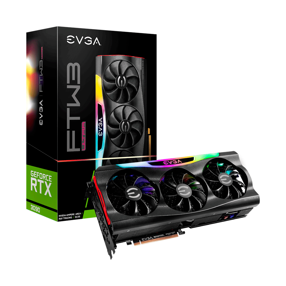 Placa de video evga rtx3090 ftw3 ultra gaming 24gb gddr6x 24g-p5-3987-kr led argb