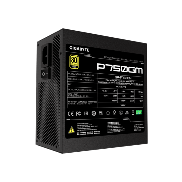 Fuente gigabyte 750w gp-p750gm 80 plus gold full modular