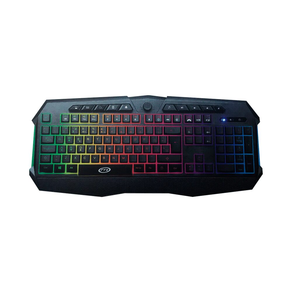 Teclado gamer usb ftxk623 rgb multimedia/numerico/español/negro