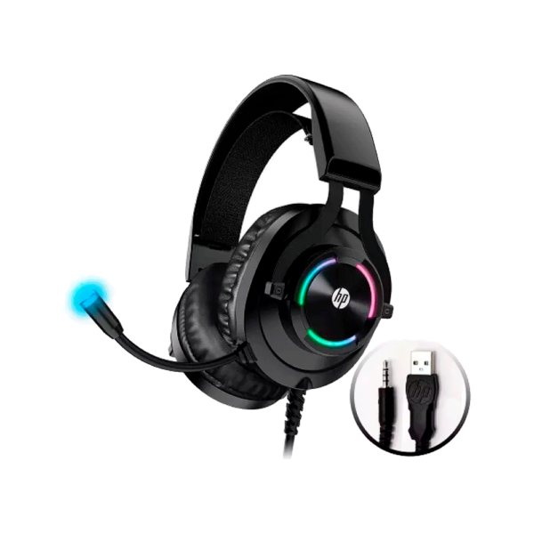 Auricular con microfono gamer hp h360 headph 3.5mm 1 jack/rgb/negro