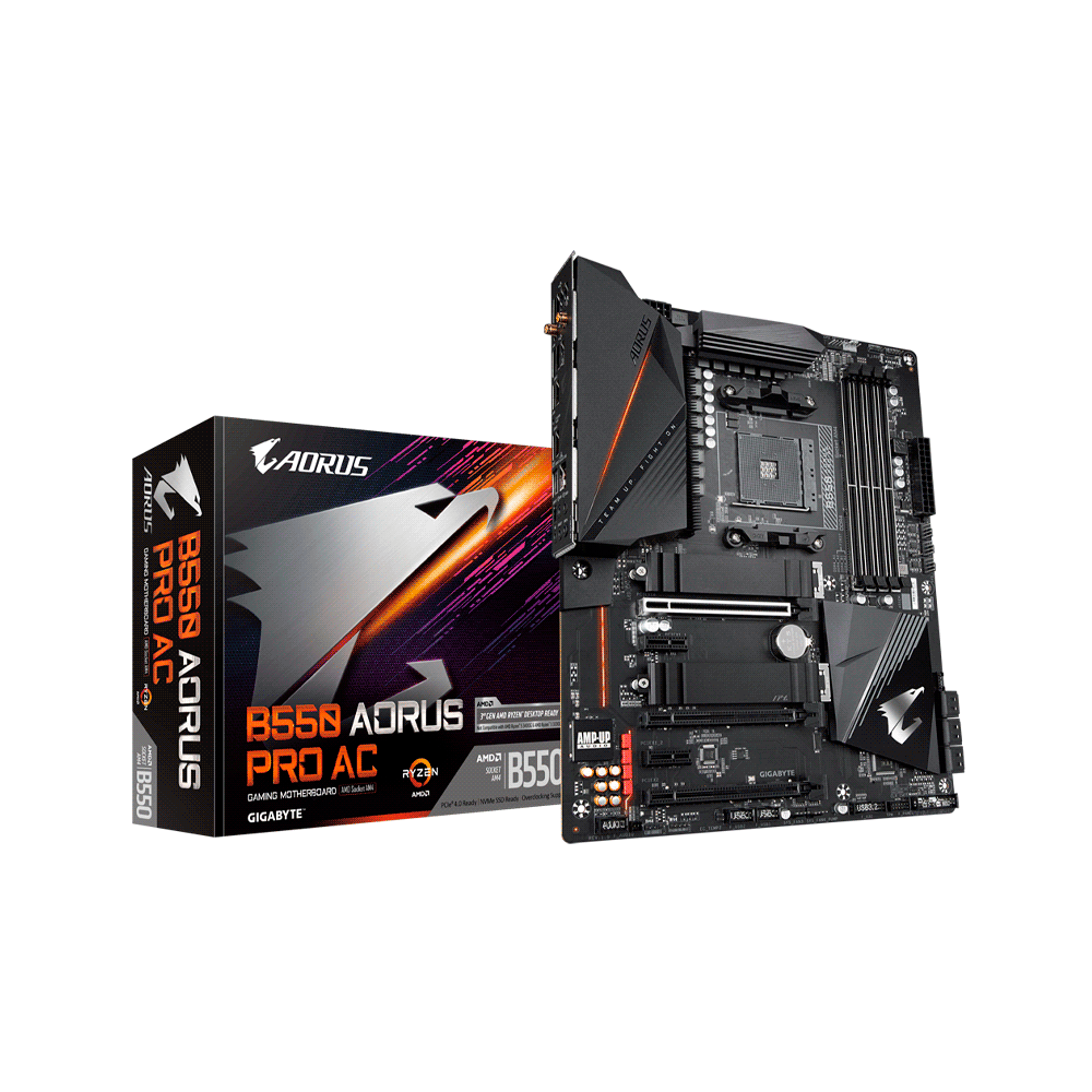 Placa madre gigabyte am4 b550 aorus pro ac s/r/hdmi/2m2/dd4/usb3.2/wifi/atx/rgb
