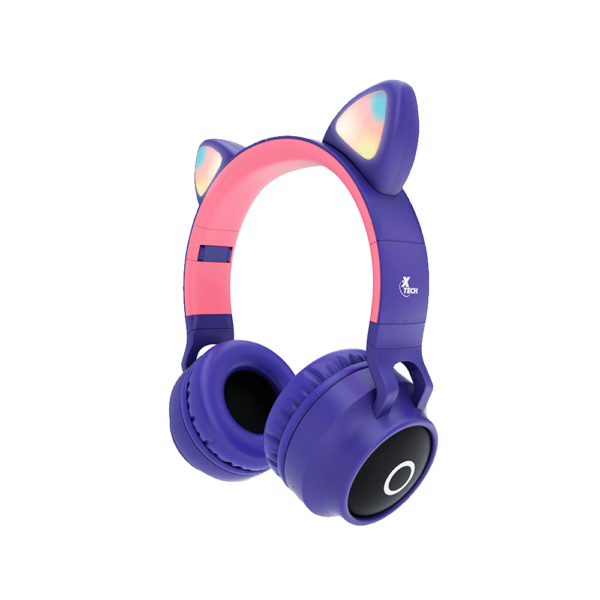 Auricular con microfono xtech xth-650 bluetooth/sd/3.5mm 1jack/led/morado rosa