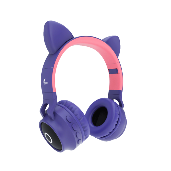 Auricular con microfono xtech xth-650 bluetooth/sd/3.5mm 1jack/led/morado rosa