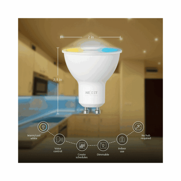Foco iot nexxt kit de 3 blanco calida/fria 220v 4w mr16 gu10 nhb-w320 - Imagen 3