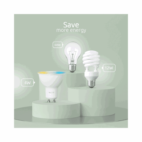 Foco iot nexxt kit de 3 blanco calida/fria 220v 4w mr16 gu10 nhb-w320 - Imagen 4