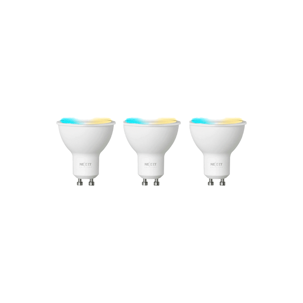 Foco iot nexxt kit de 3 blanco calida/fria 220v 4w mr16 gu10 nhb-w320