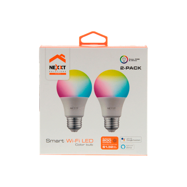 Foco iot nexxt kit de 2 color 110v 9w a19 e26/27 nhb-c110