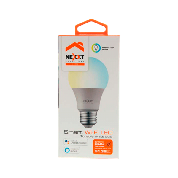 Foco iot nexxt blanco 110v 9w a19 e26/27 luz calida/fria nhb-w110