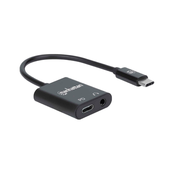 Adaptador fone+usb-c h/usb-c m 153355 3.5mm/negro