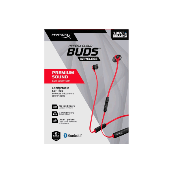 Auricular con microfono gamer hyperx hebbxx-mc-rd/g cloud buds earph bluetooth rojo - Imagen 3