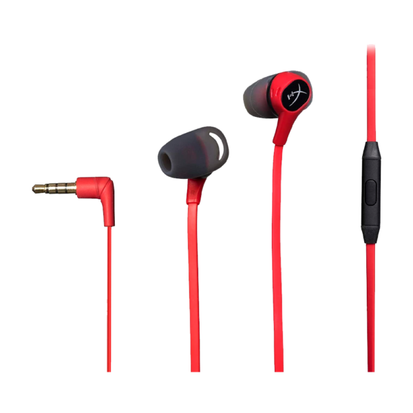 Auricular con microfono gamer hyperx hx-hsceb-rd cloud earbuds earph 3.5mm 1 jack rojo
