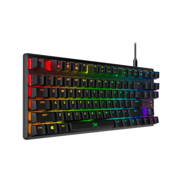 Teclado gamer usb hyperx hx-kb7aqx-us alloy origins core mecanico aqua ingles rgb