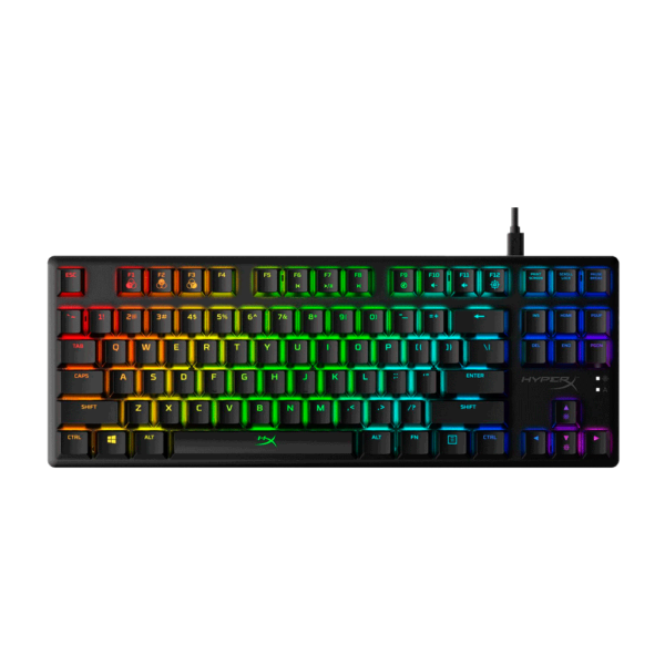 Teclado gamer usb hyperx hx-kb7aqx-us alloy origins core mecanico aqua ingles rgb
