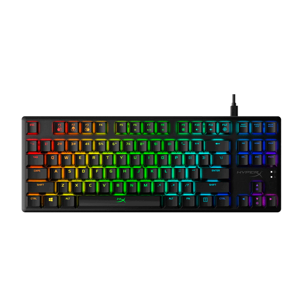 Teclado gamer usb hyperx hx-kb7aqx-us alloy origins core mecanico aqua ingles rgb