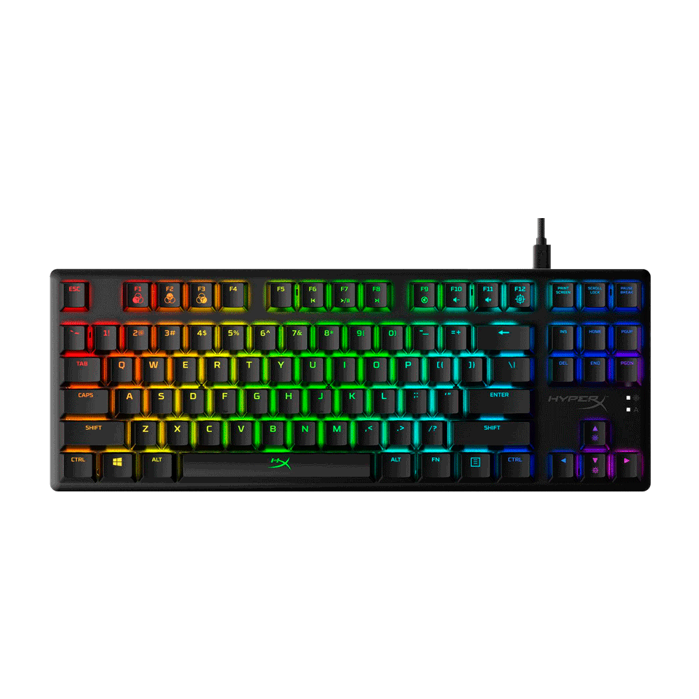 Teclado gamer usb hyperx 4p5p3aa#aba alloy origins core mecanico red ingles rgb
