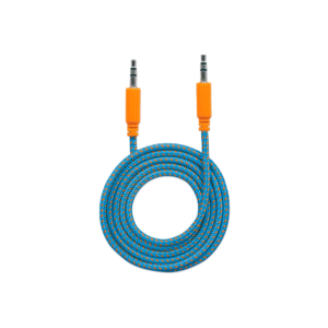 Cable de audio auxiliar estéreo 352802 3.5 mm/ macho a macho 1mt azul/naranja bolsa