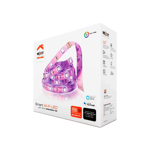 Kit de cinta led iot c/extension nexxt color 18w/2m/rgb/bivolt nhb-s612