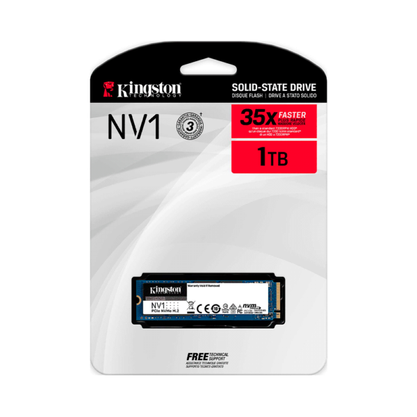 Ssd m.2 pcie 1tb kingston nv1 nvme snvs/1000g 2100/1700