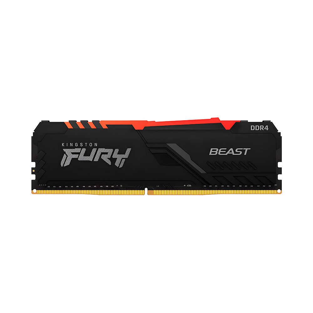Memoria ram ddr4 8gb 3600 kingston fury beast bk kf436c17bba/8 rgb xmp