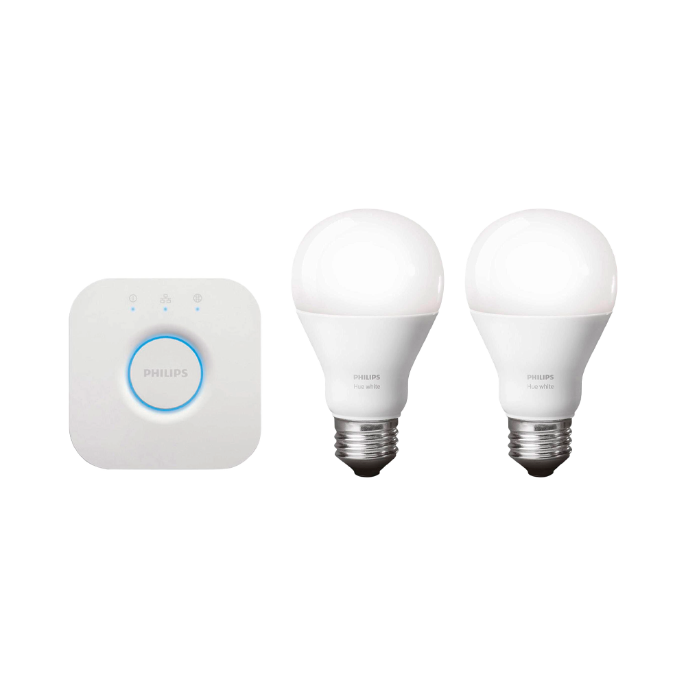 Iot philips kit 2 foco blanco + brigde hue 220v 9w a60 e27