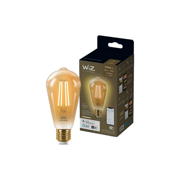 Iot wiz foco filamento 220v 6.9w st64 e27 luz calida