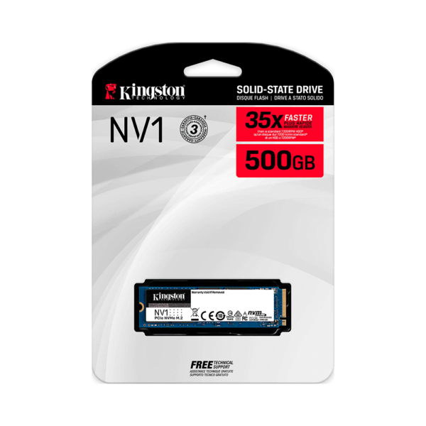 Ssd m.2 pcie 500gb kingston nv1 nvme snvs/500g 2100/1700