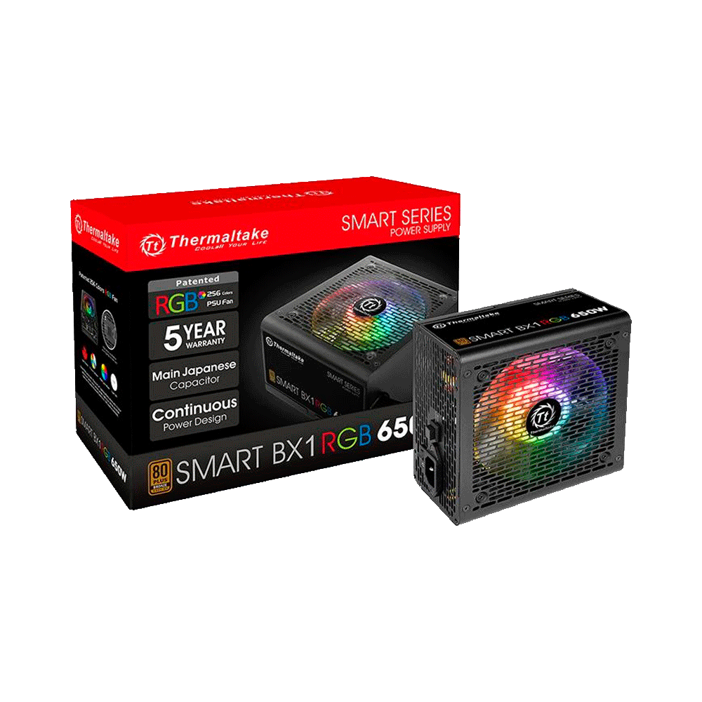 Fuente thermaltake smart bx1 rgb 650w 80plus bronze bx1 ps-spr-0650nhfabu-1