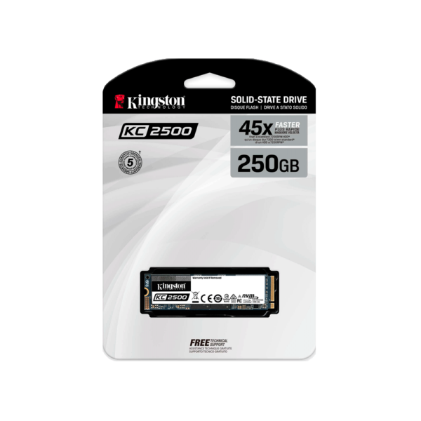 Ssd m.2 pcie nvme 250gb kingston kc2500 skc2500m8/250g 3500/1200