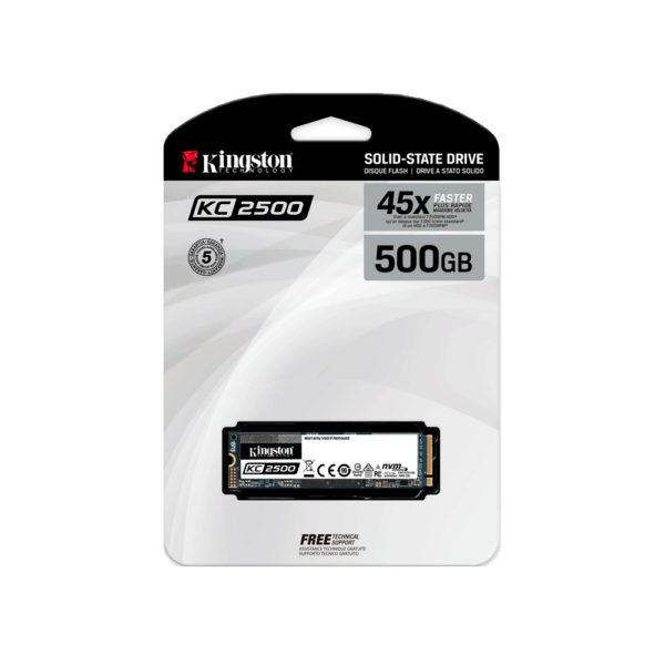 Ssd m.2 pcie nvme 500gb kingston kc2500 skc2500m8/500g 3500/2500