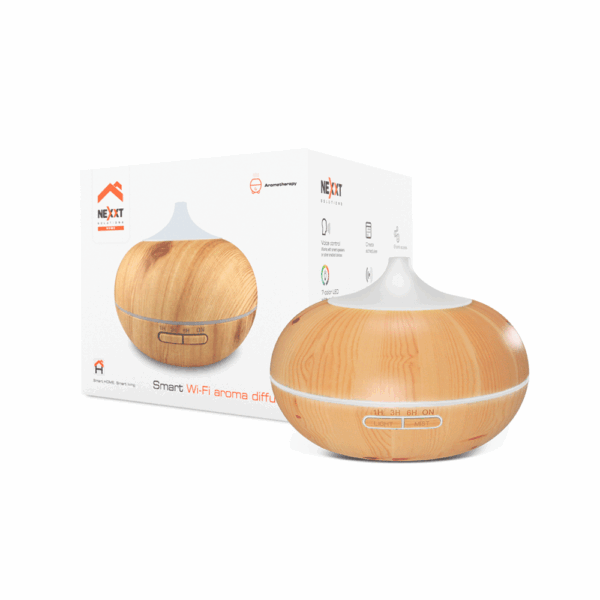 Difusor de aroma iot nexxt nha-a600 12v/300ml/led/madera claro - Imagen 4