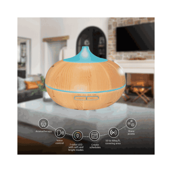 Difusor de aroma iot nexxt nha-a600 12v/300ml/led/madera claro - Imagen 5
