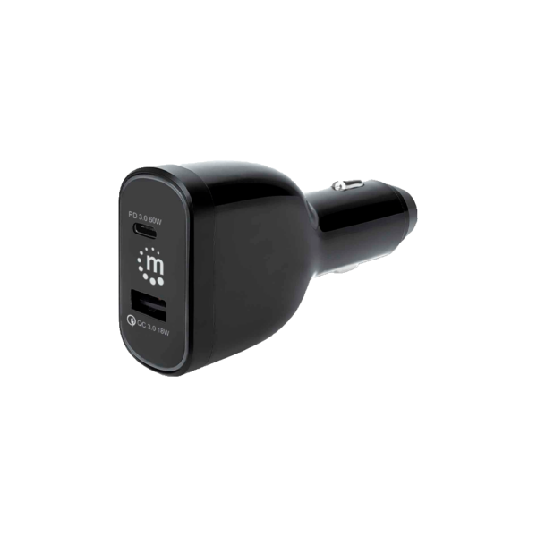 Cargador p/auto usb/usb-c 102445 78w/3a/12v/24v negro