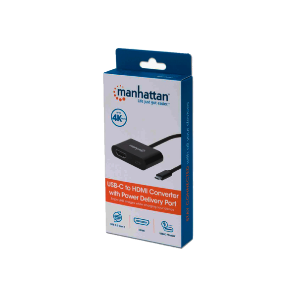 Adaptador usb-c/hdmi 153416 c/ puerto usb-c de energia 4k/60hz/60w negro