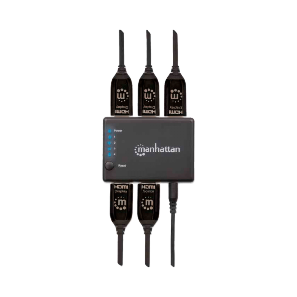 Divisor hdmi de 4 puertos 207706 4k/3d/30hz/negro