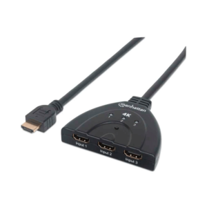 Switch hdmi de 3 puertos 207874 udh/4k/3d/60hz/negro