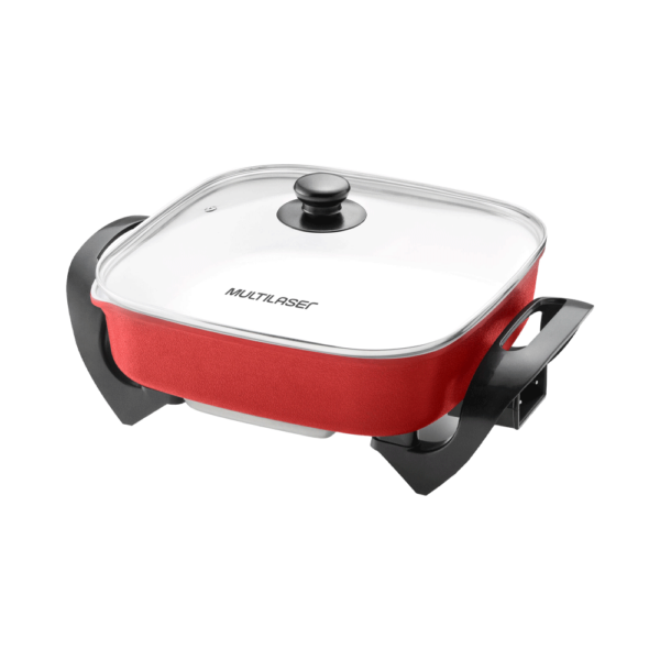 Olla electrica cuadrada 4l multilaser ce113 1200w 220v ceramico rojo