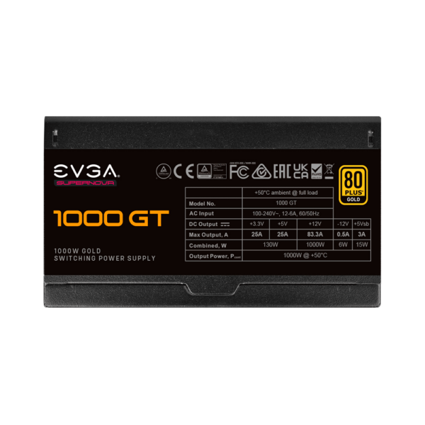 Fuente evga 1000w supernova gt 80plus gold full modular 220-gt-1000-x1
