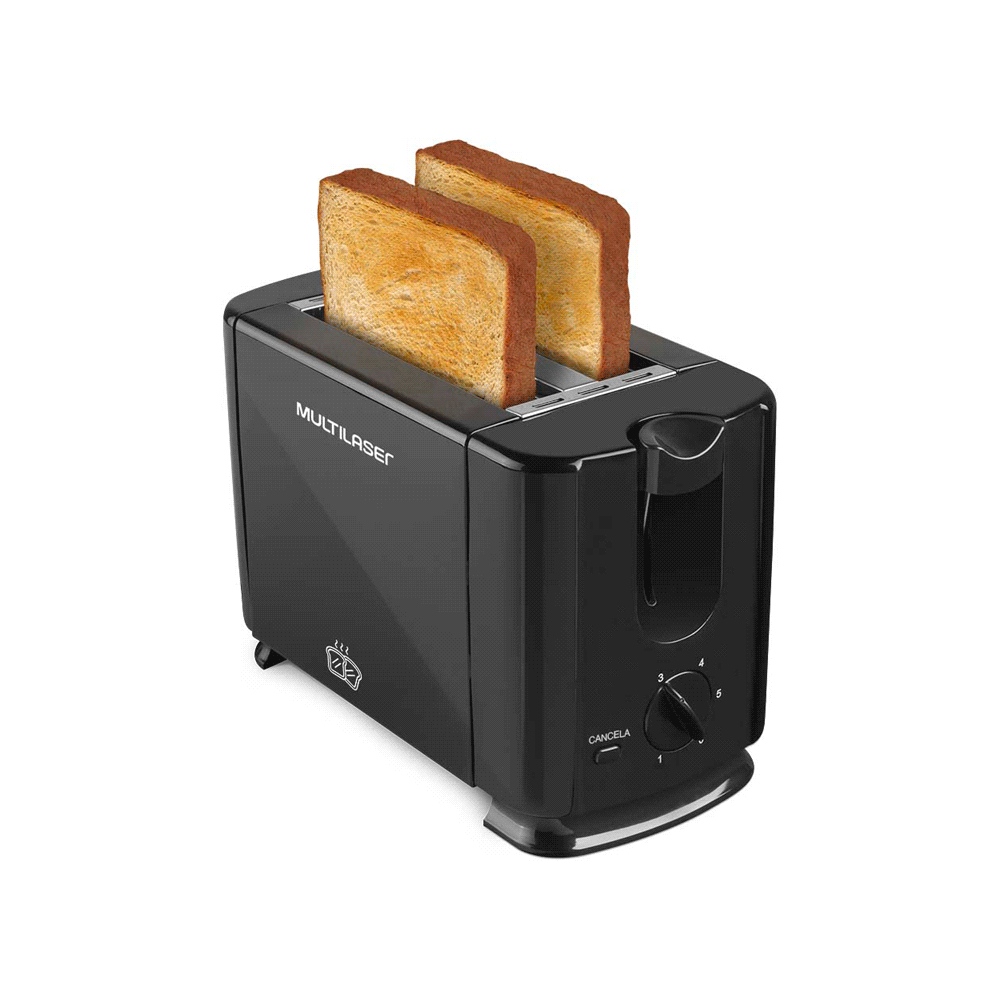 Tostadora 2 panes multilaser ce093 700w 220v negro