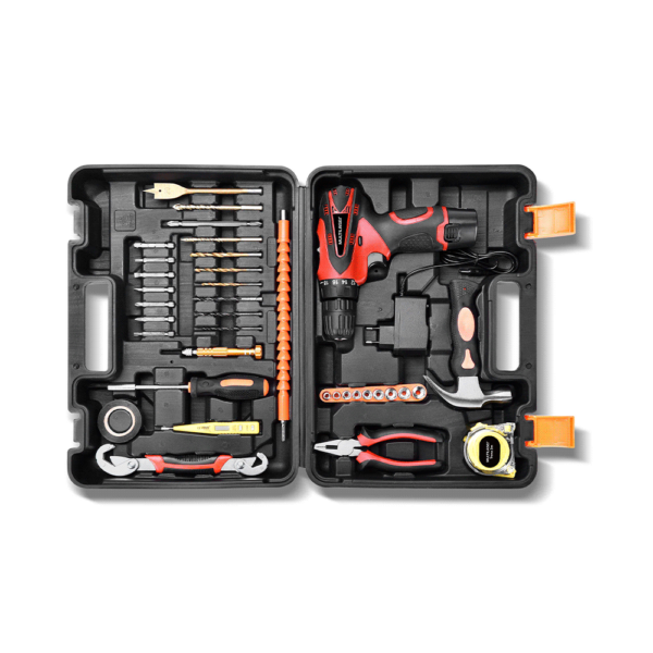 Kit herramientas multilaser ho073 12v bivolt + accesorios rojo