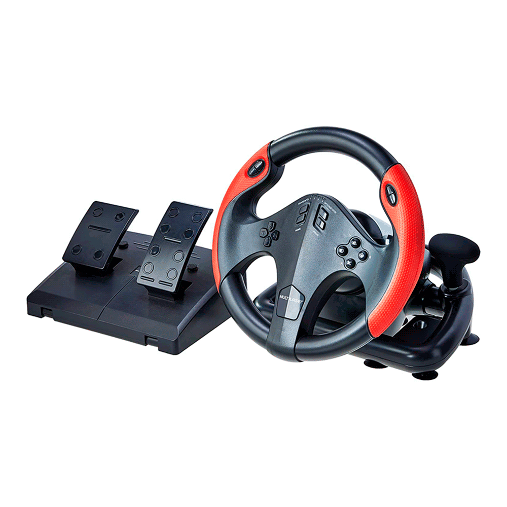 Volante y pedal gamer multilaser js087 pc/ps3/ps4/xbox