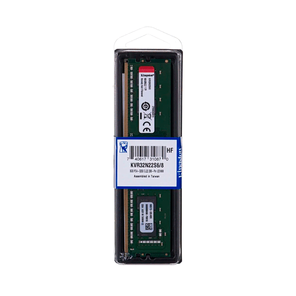 Memoria ram ddr4 8gb 3200 kingston kvr32n22s6/8