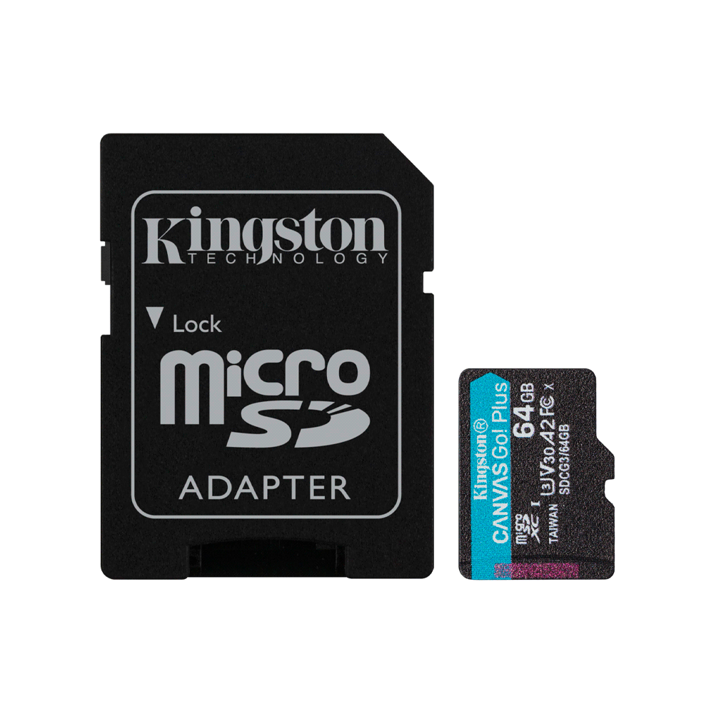 Memoria micro sd kingston 64gb canvas go plus sdcg3/64gb 170/70