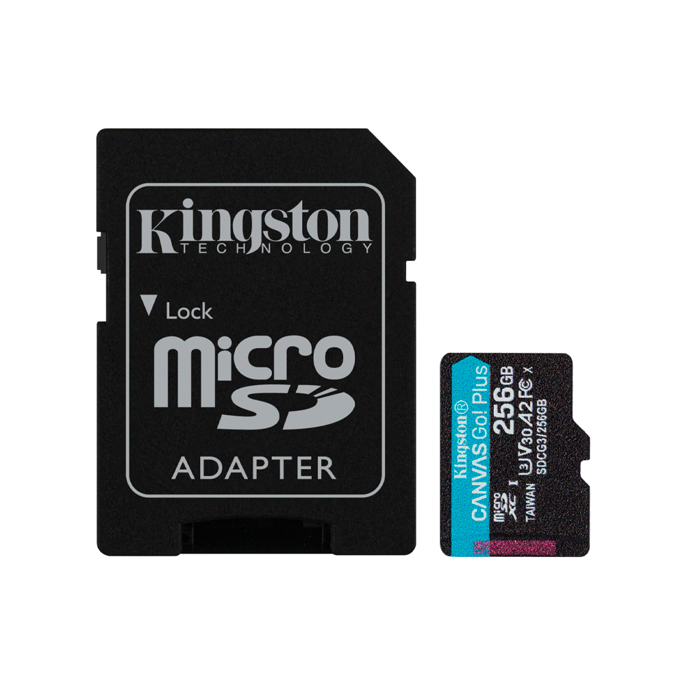 Memoria micro sd kingston 256gb canvas go plus sdcg3/256gb 170/90