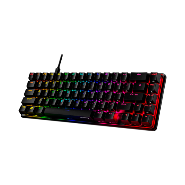 Teclado gamer usb hyperx 4p5d6aa#aba alloy origins 65 mecanico red ingles rgb