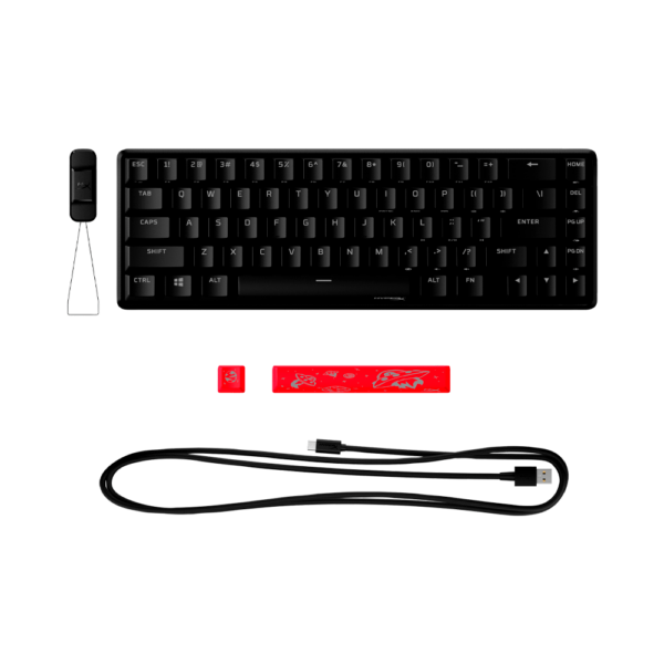 Teclado gamer usb hyperx 4p5d6aa#aba alloy origins 65 mecanico red ingles rgb
