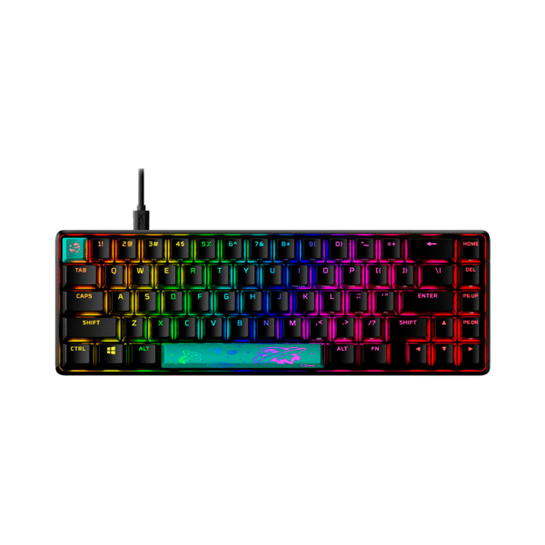 Teclado gamer usb hyperx 56r64aa#aba alloy origins 65 mecanico aqua ingles rgb