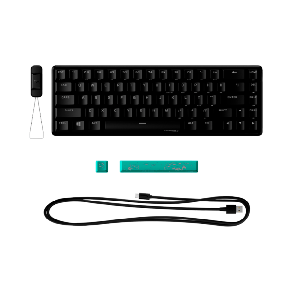 Teclado gamer usb hyperx 56r64aa#aba alloy origins 65 mecanico aqua ingles rgb