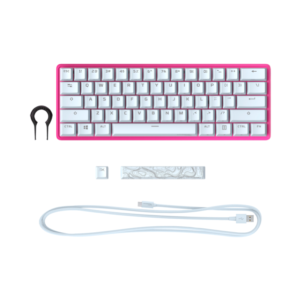 Teclado gamer usb hyperx hkbo1p-rb-us/g alloy origins 60 mecanico red ingles rgb