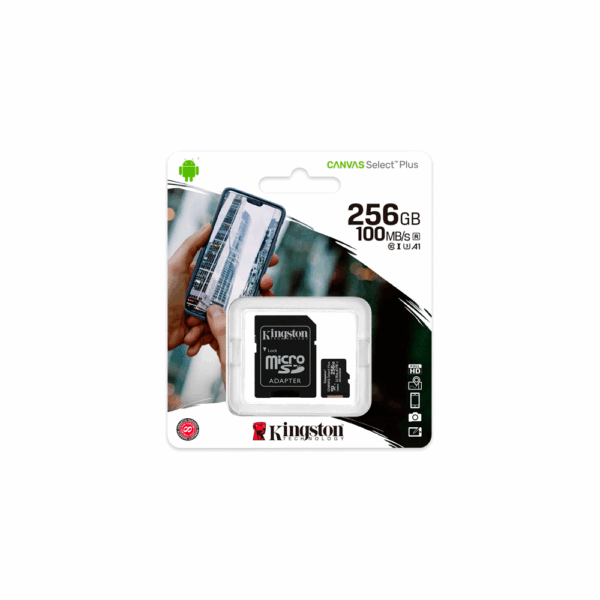 Memoria micro sd kingston 256gb canvas select plus sdcs2/256gb 100/85 - Imagen 3
