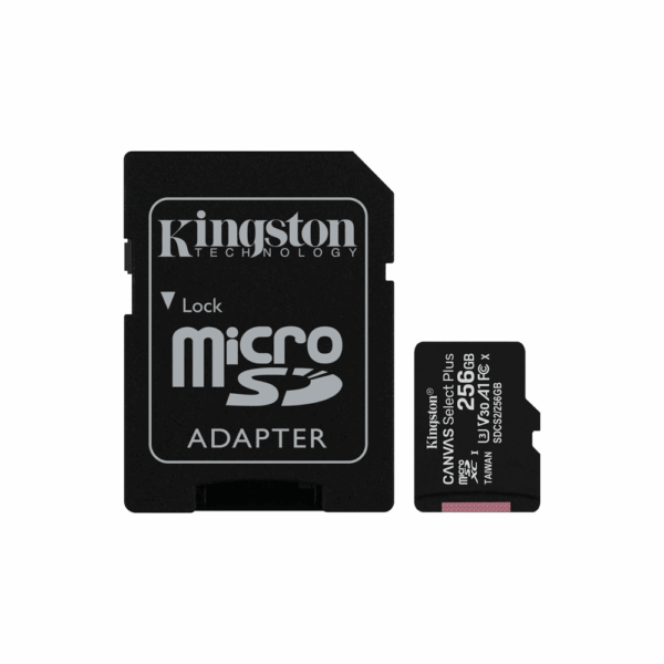 Memoria micro sd kingston 256gb canvas select plus sdcs2/256gb 100/85